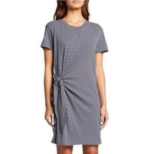 VINCE. Classic Stripe Side Tie Dress Tide Pool / Light Slate